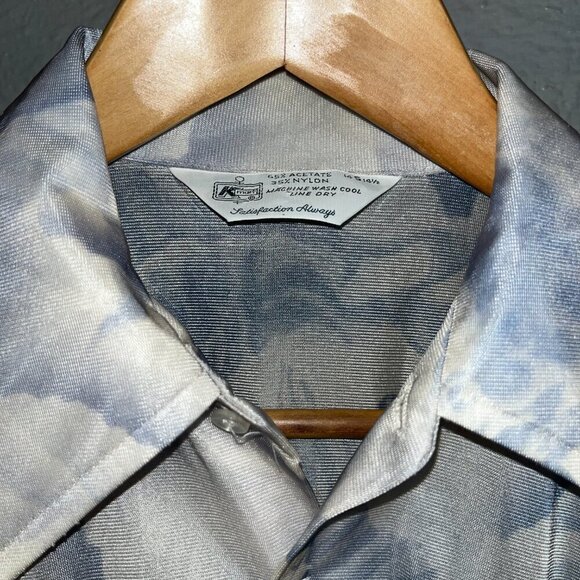 Vintage KMart Acetate & Nylon Semi Sheer Men's Shirt -Women's Faces -Clubbing  S - Picture 2 of 9